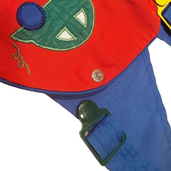 Vintage Kids Overalls Toddler blue cars 12 months snap buckles leg snaps primary - Picture 3 of 7